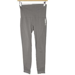 Gymshark Womens Small S Energy+ Seamless Leggings Smokey Grey Perforated Workout
